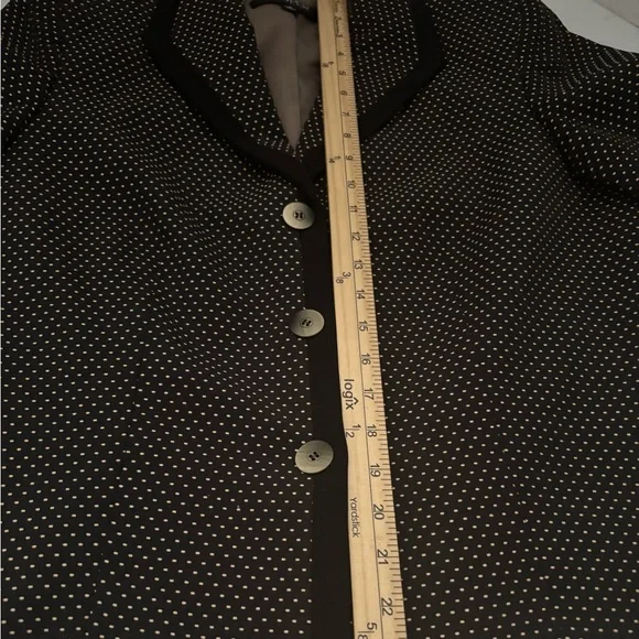 KASPER BLACK & BONE POLKA DOT JACQUARD TEXTURED THREE BUTTON JACKET. SZ 12 - Picture 11 of 11